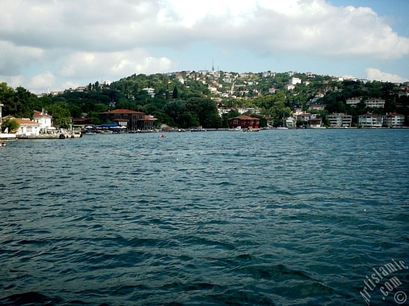 View of Havuzbasi coast from the Bosphorus in Istanbul city of Turkey.
