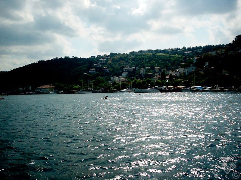 View of Kurucesme coast from the Bosphorus in Istanbul city of Turkey.
