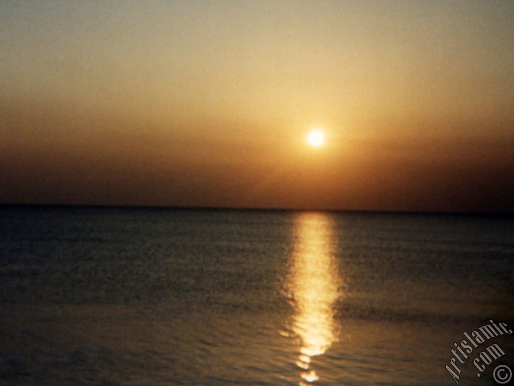 View of sunset at Guzelce shore in Istanbul city of Turkey.
