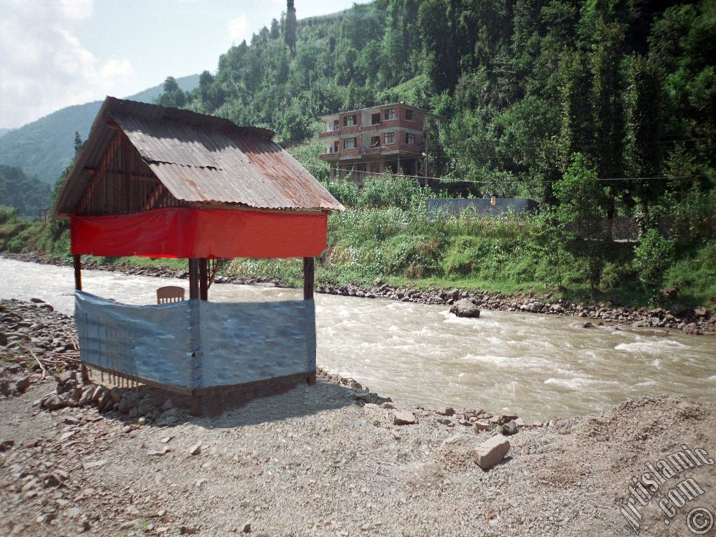 View of a stream next to the high-way of Rize-Ayder high plateu in Turkey.
