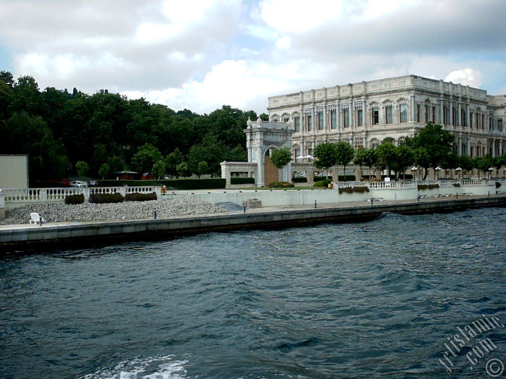 View of the Ciragan Palace from the Bosphorus in Istanbul city of Turkey.
