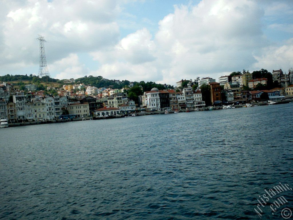 View of Kurucesme coast from the Bosphorus in Istanbul city of Turkey.
