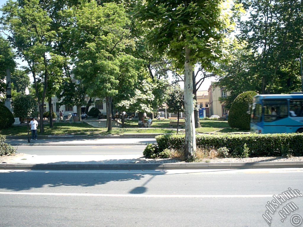 View of a park in Fatih district in Istanbul city of Turkey.
